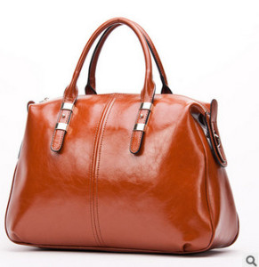 Big Capacity Oil Wax Leather Fashion Boston Bag Single Shoulder Bag